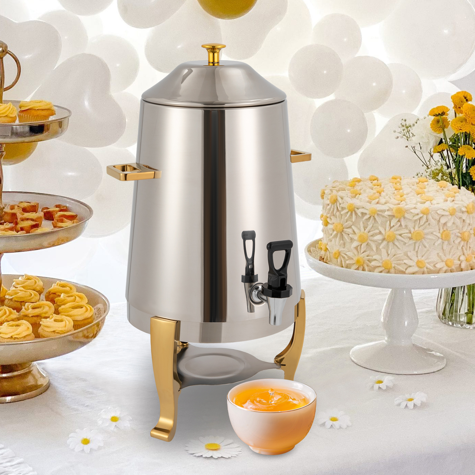 Coffee Tea Urn - 3.4 Gallon Stainless Steel Hot Beverage