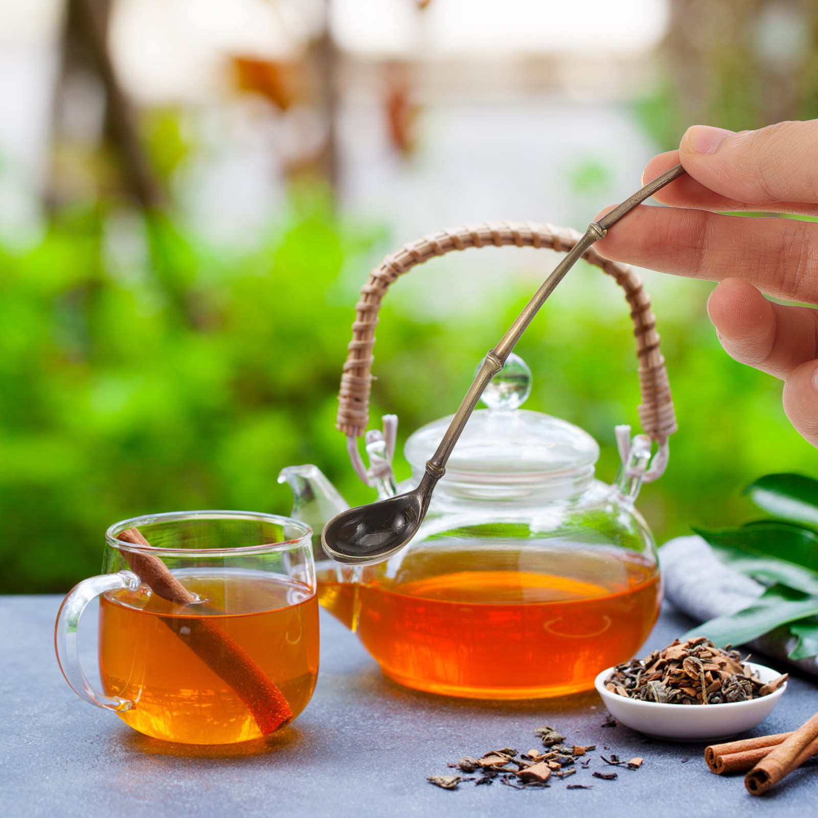 Coffee Tea And Bean Leaf - Small Water Spoon Alloy Multi-Use Mini