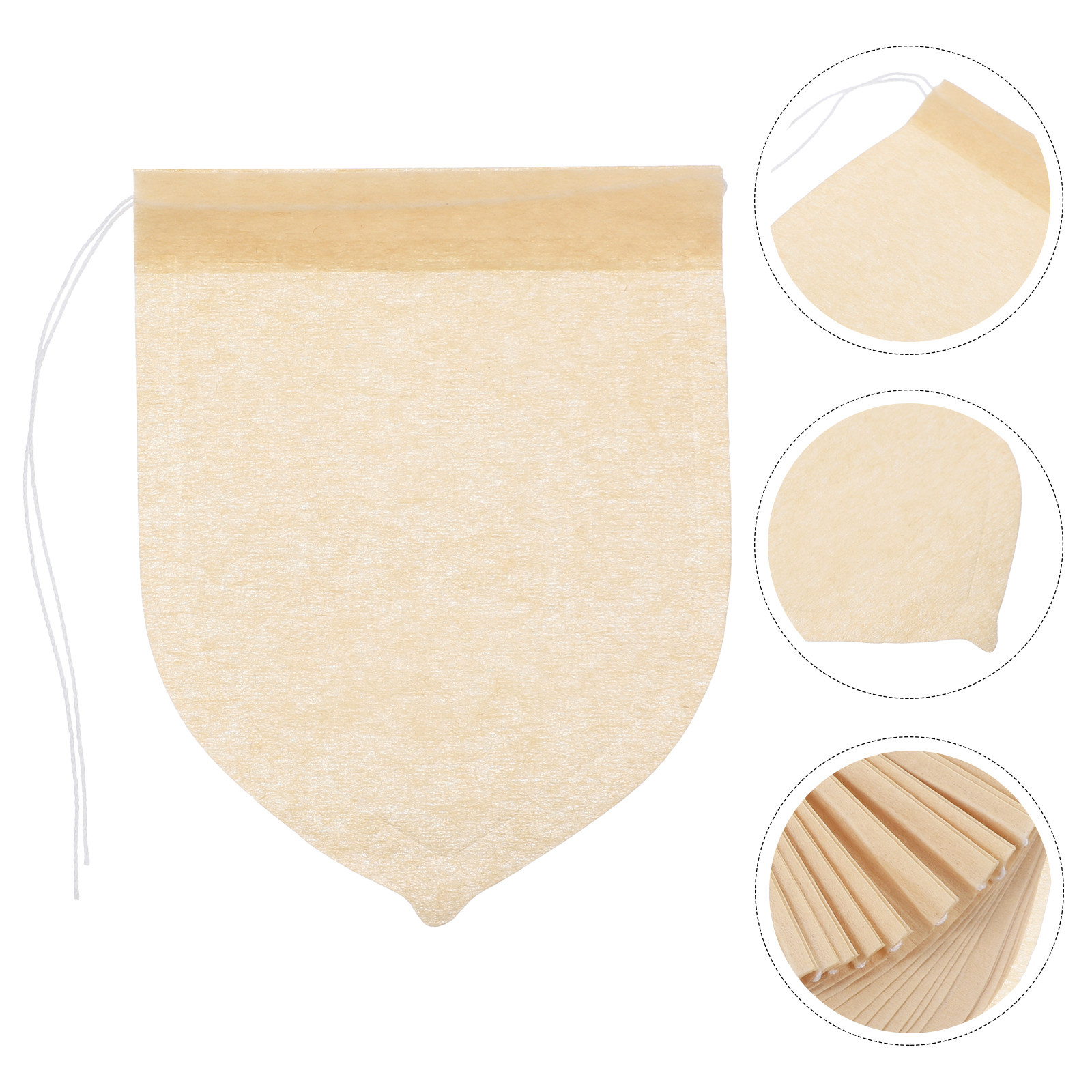 Coffee Tea And Bean Leaf - 100Pcs Disposable Drawstring Tea Filter Bags