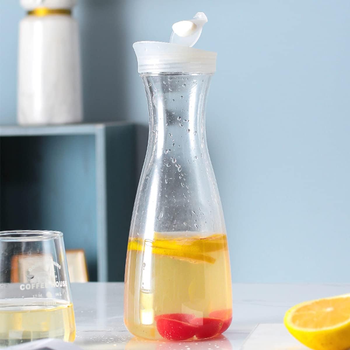 Coffee Tea Jar Set - 1pcsPitchers With Lid,Clear Plastic Water Pitcher