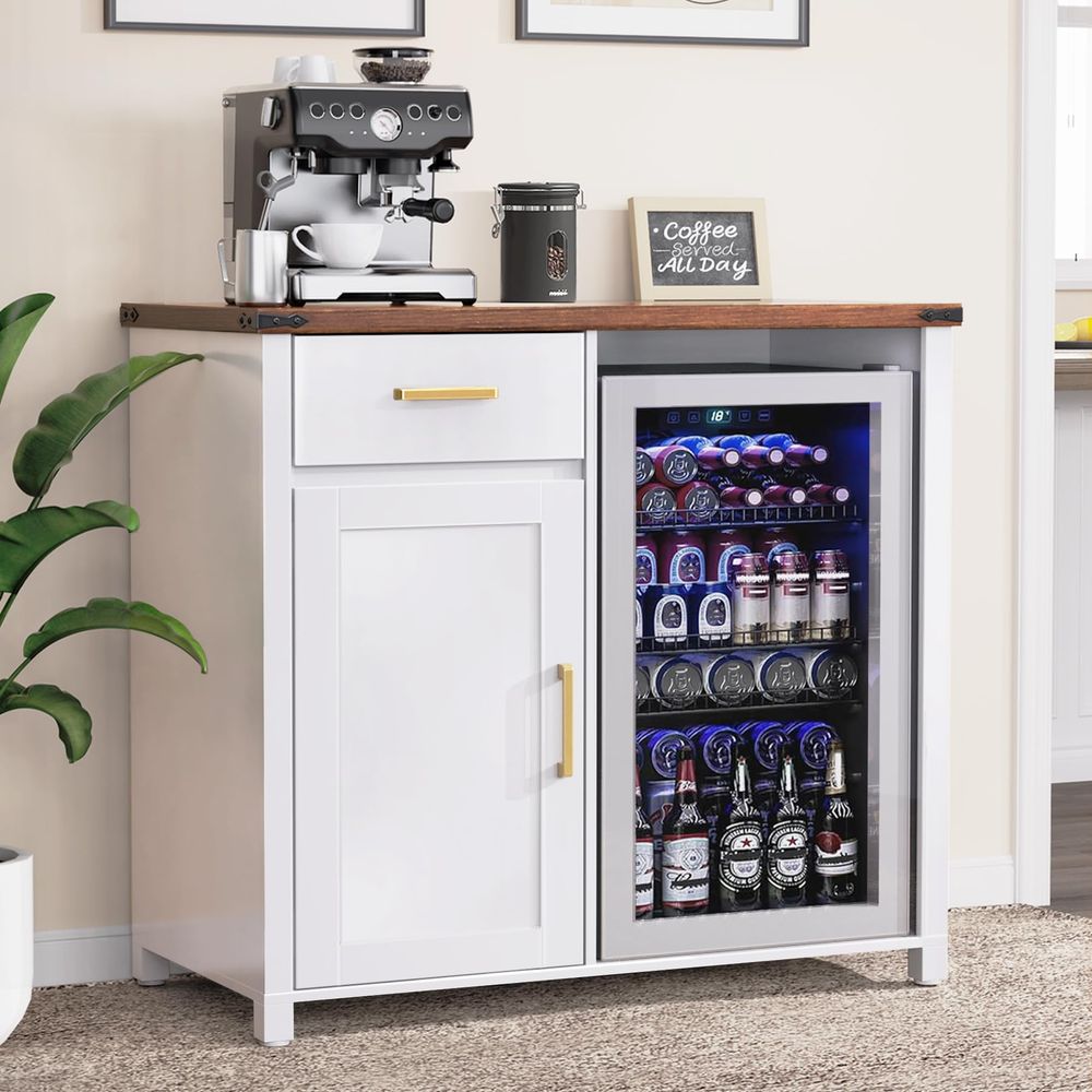 Coffee & Tea Difabis - Coffee Bar with Mini Fridge Space,