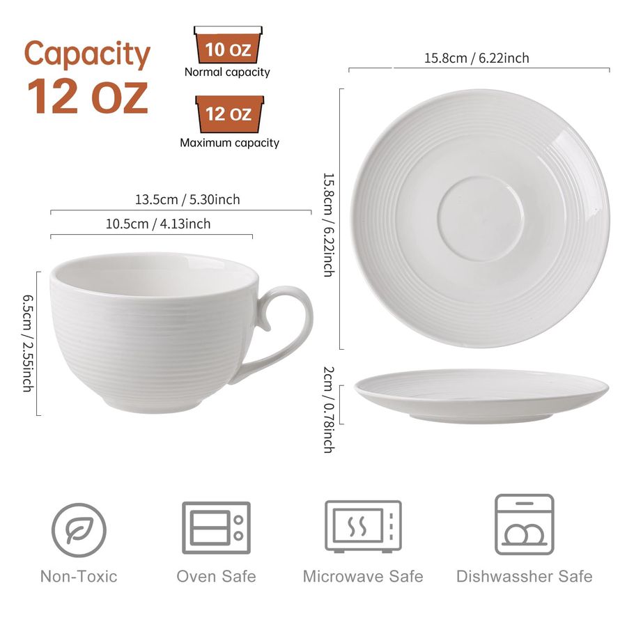 oz Cappuccino Cups with Saucer - Mug Tea Coffee review and price