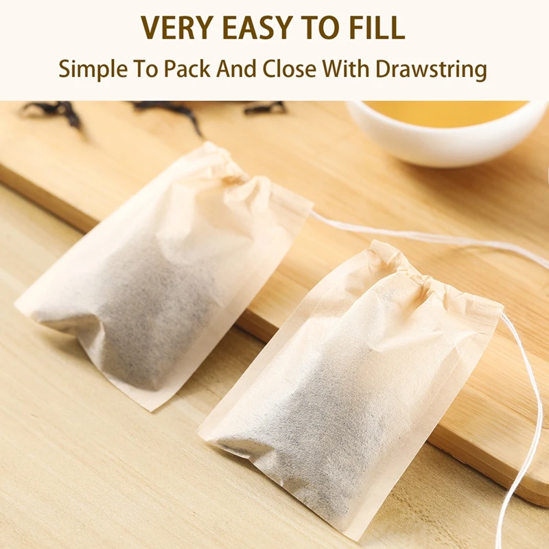 100Pcs Teabags with Drawstring - Coffee Tea And Bean Leaf review and price