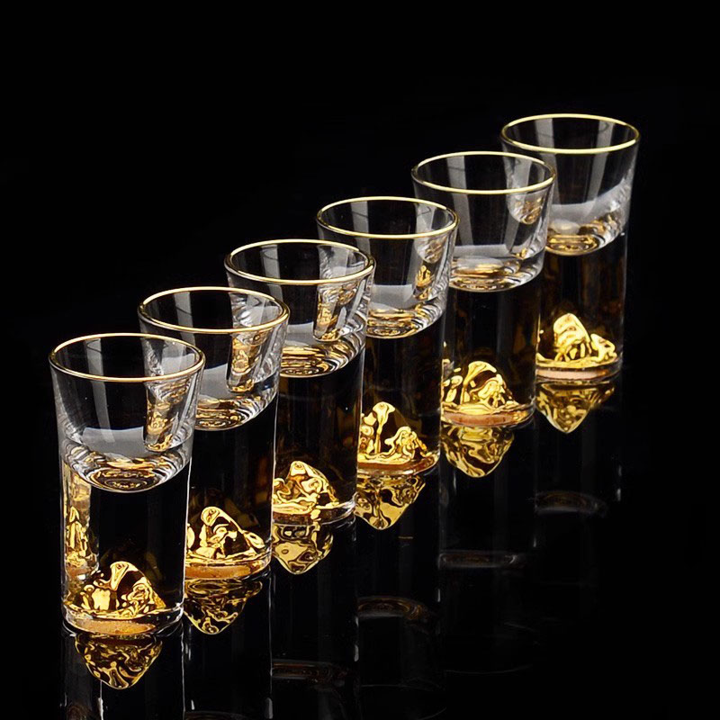 6pcs Golden Edged Short Glass  - Mug Tea Coffee review and price