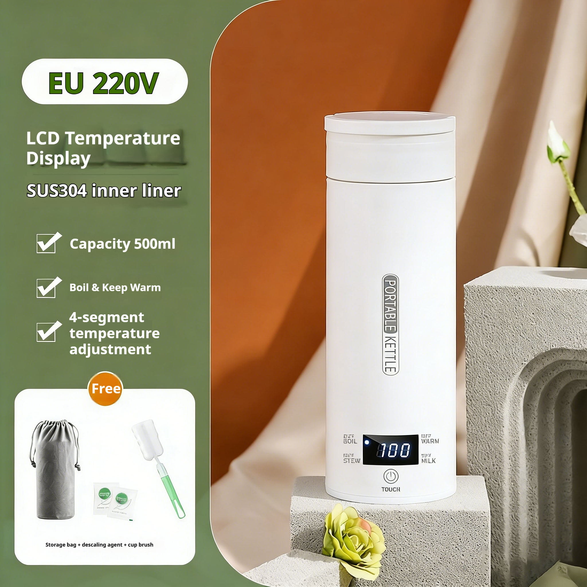450ML Electric Kettles Portabl - Coffee Tea Menu review and price