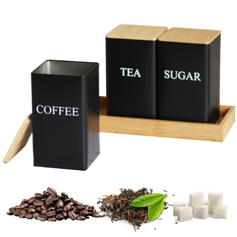 3PCS Set Tea Coffee Sugar Cani - Coffee Tea Sugar Container Set review and price