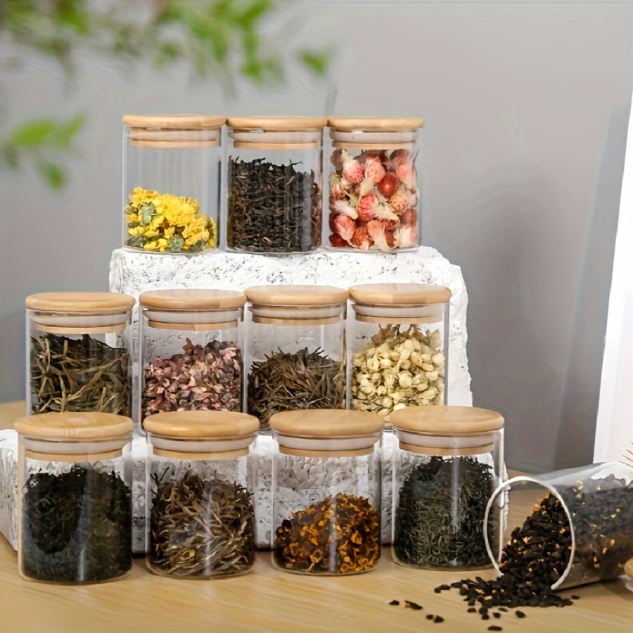 12pcs/set Airtight Glass Stora - Coffee Tea Sugar Container Set review and price