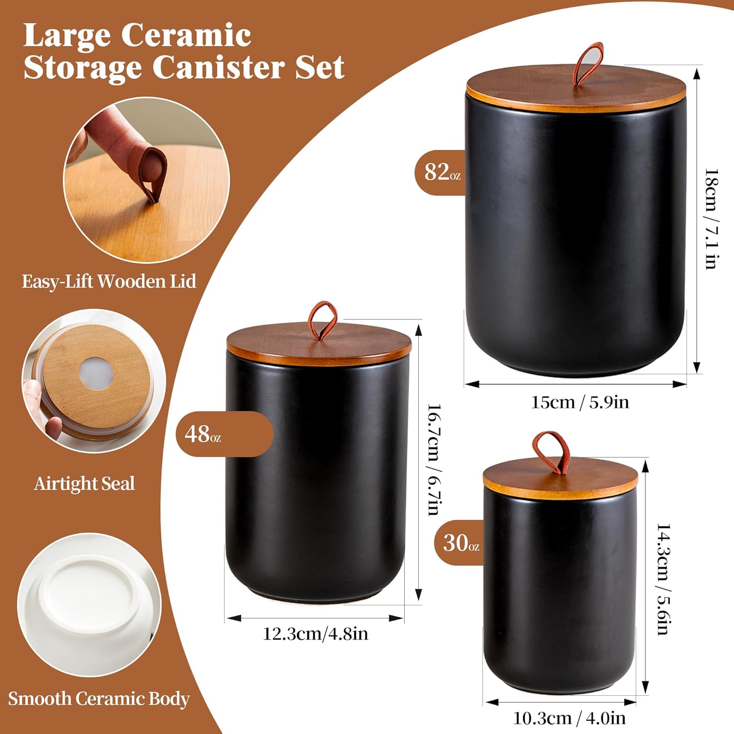 Ceramic Canister Set (30 oz, 4 - Coffee Tea Sugar Canisters review and price