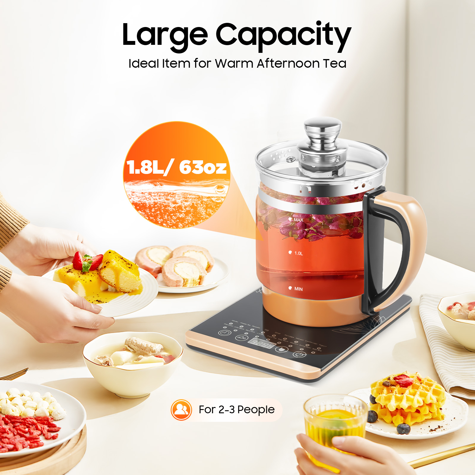 Electric Tea Kettle 1.8L 800W  - Coffee Tea Menu review and price