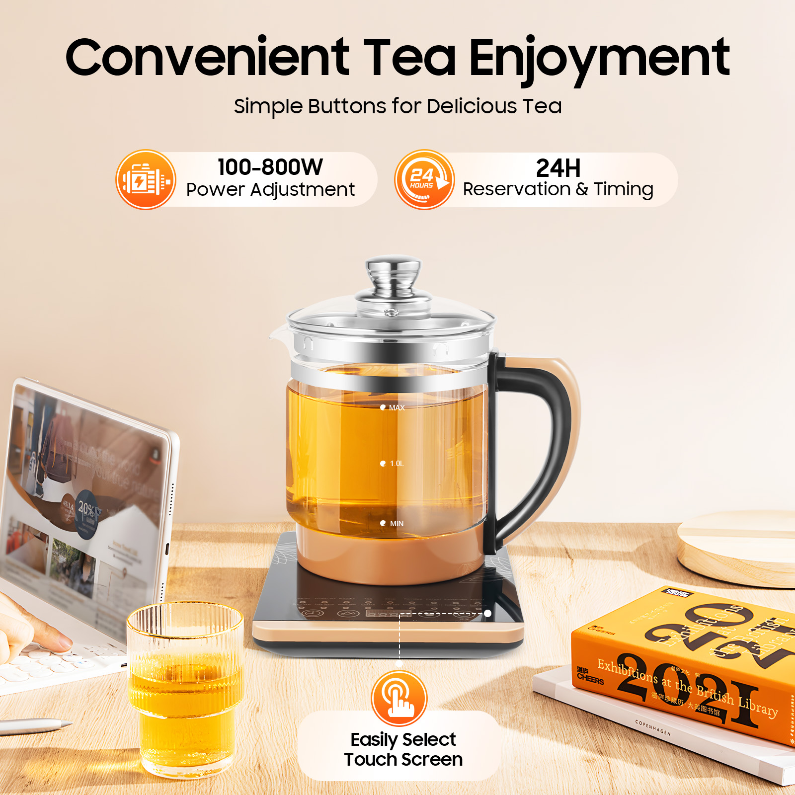 Electric Tea Kettle 1.8L 800W  - Coffee Tea Menu review and price