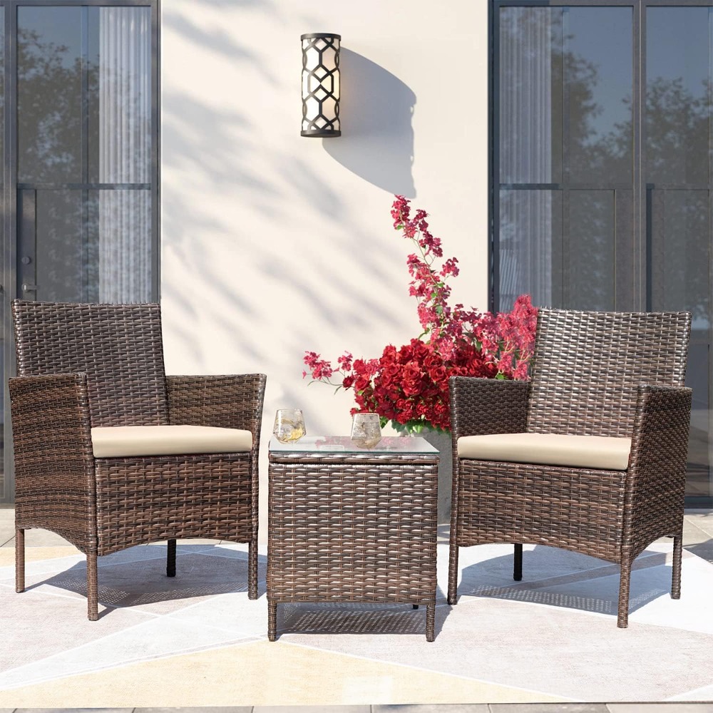 3-Piece Outdoor Patio Set with - Coffee & Tea Difabis review and price