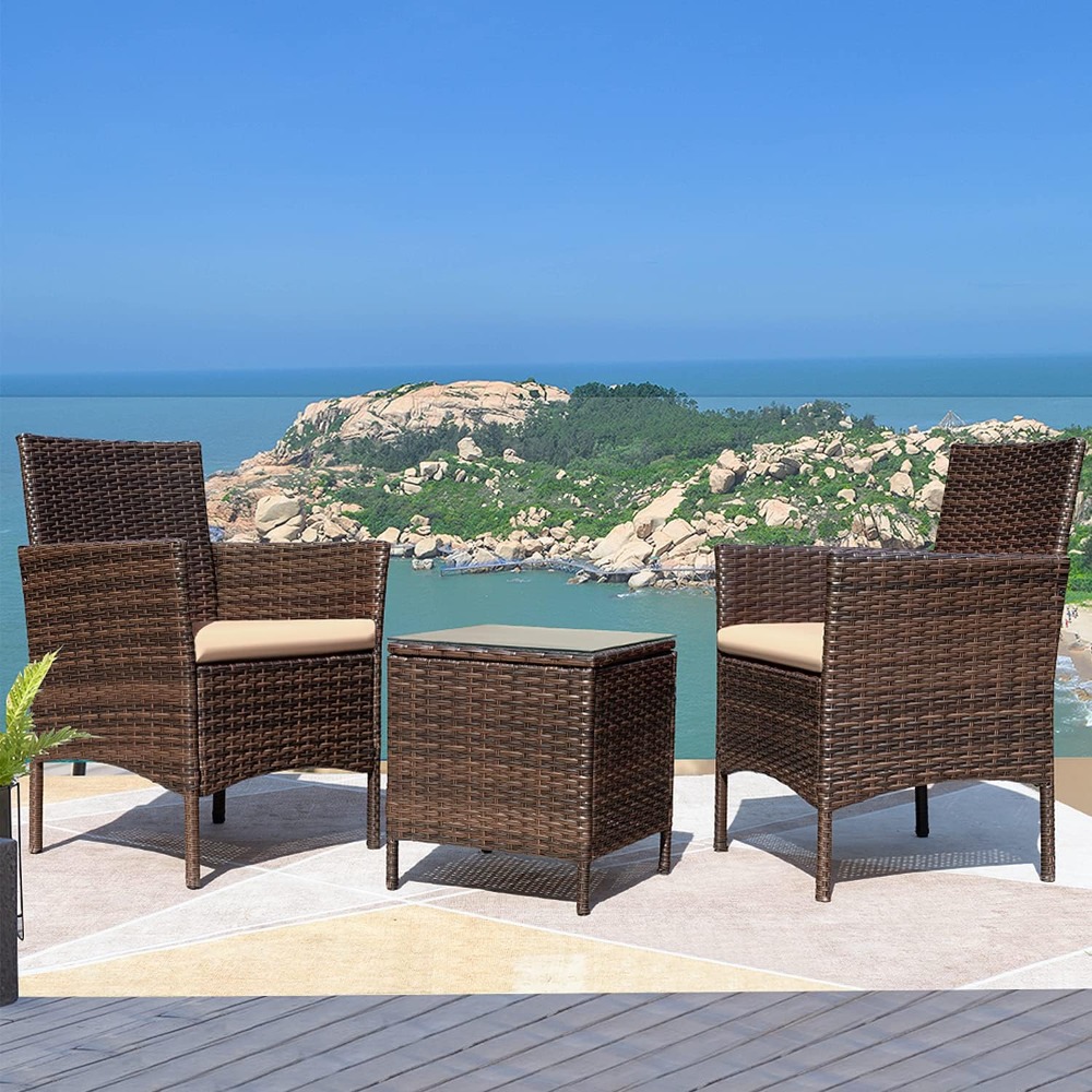 3-Piece Outdoor Patio Set with - Coffee & Tea Difabis review and price