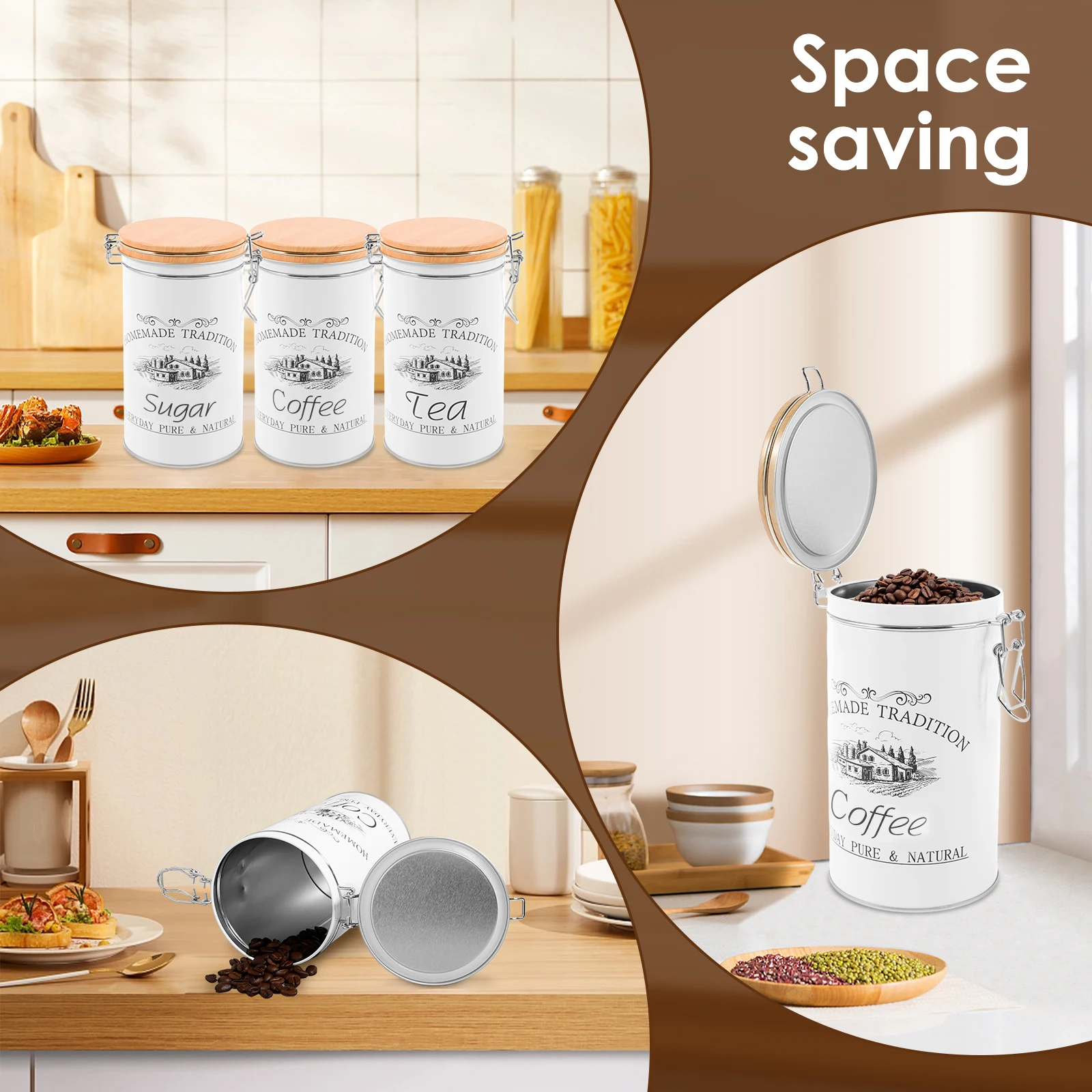 3Pcs/Set Tea Coffee Sugar Cani - Coffee Tea Sugar Container Set review and price