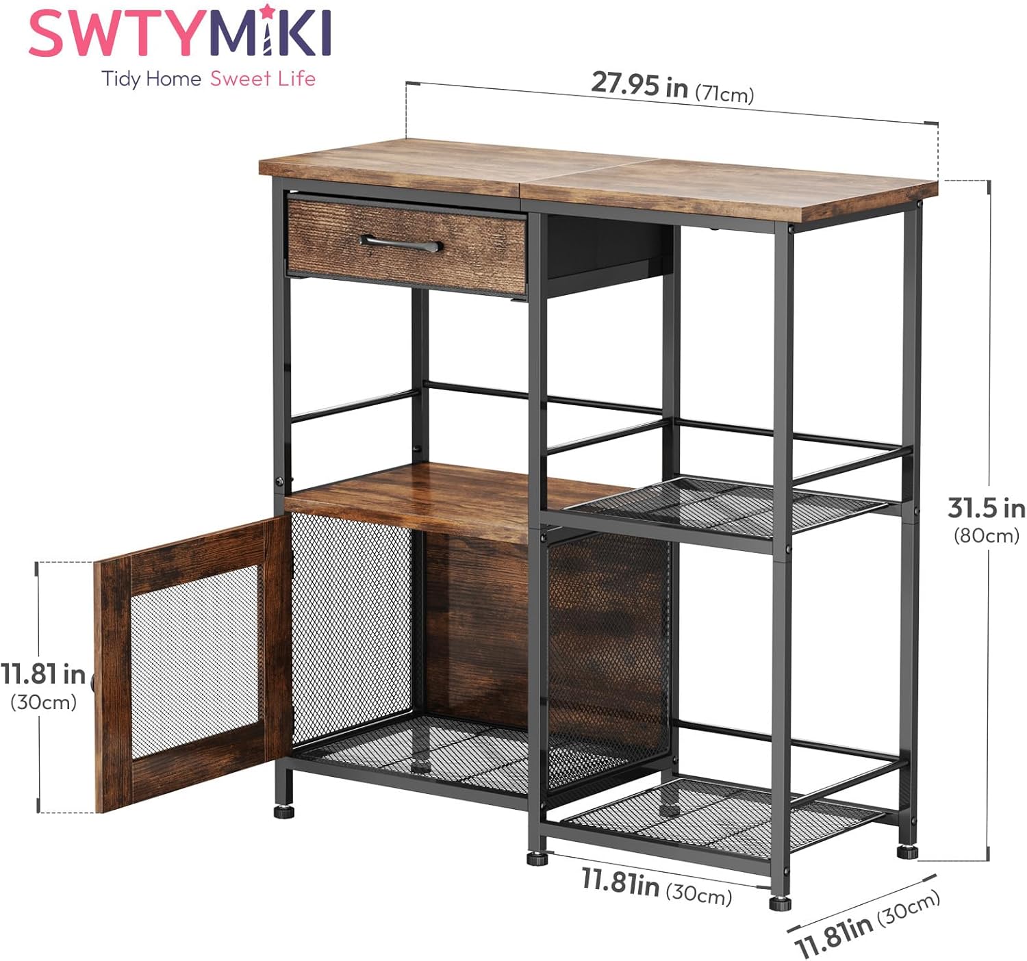 Farmhouse Coffee Bar Cabinet w - Coffee & Tea Difabis review and price