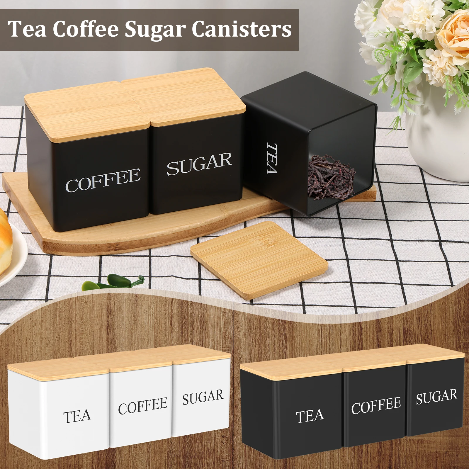 3Pcs Set 500ml Tea Sugar Coffe - Coffee Tea Jar Set review and price