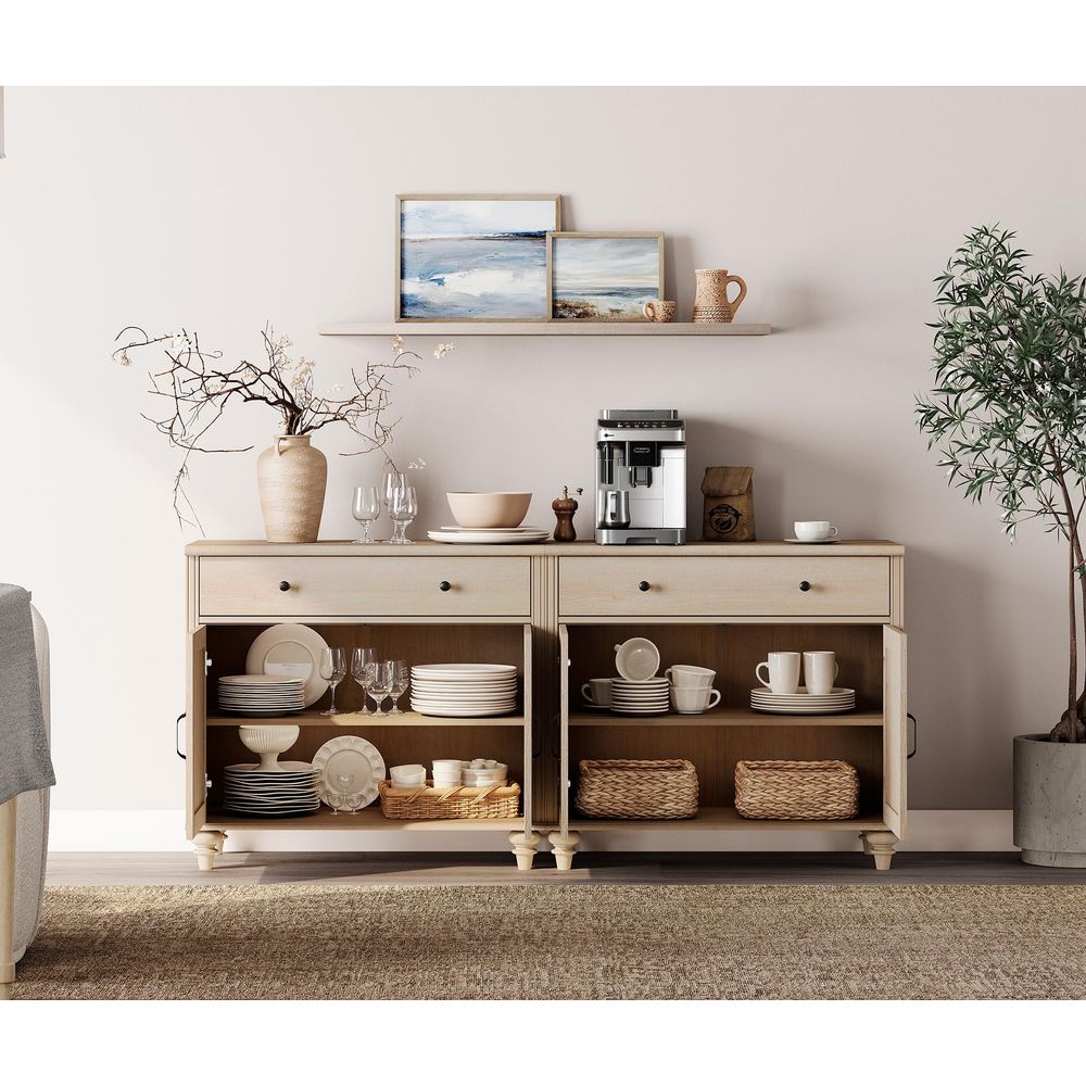 Buffet Cabinet with 4 Doors an - Coffee & Tea Difabis review and price