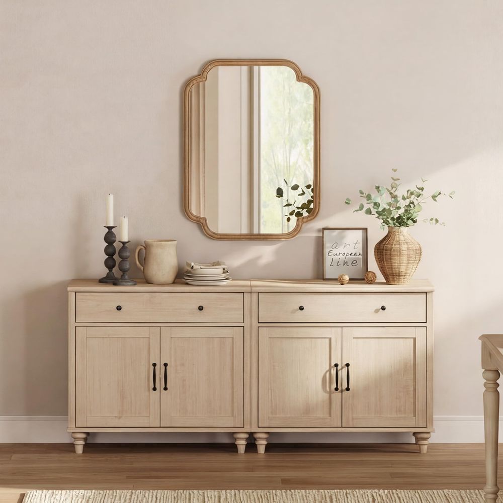 Buffet Cabinet with 4 Doors an - Coffee & Tea Difabis review and price