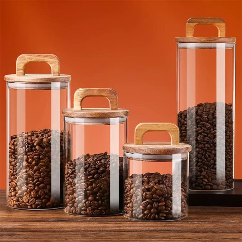 Clear Glass Jar with Bamboo Li - Coffee Tea Sugar Canisters review and price