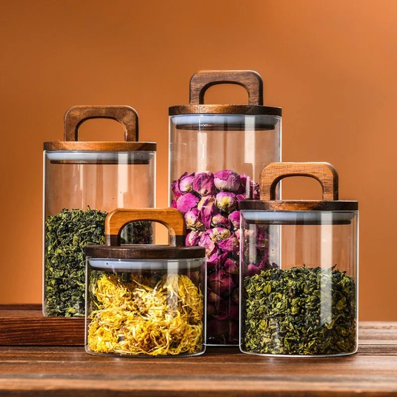 Clear Glass Jar with Bamboo Li - Coffee Tea Sugar Canisters review and price