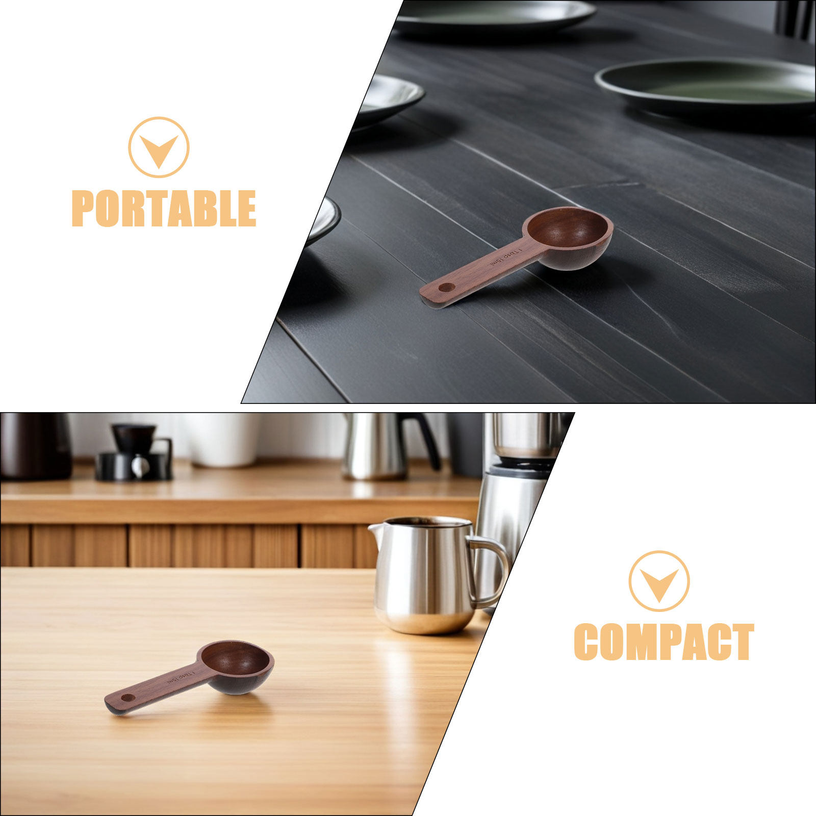 2Pcs Wooden Coffee Scoop Measu - Coffee Tea And Bean Leaf review and price