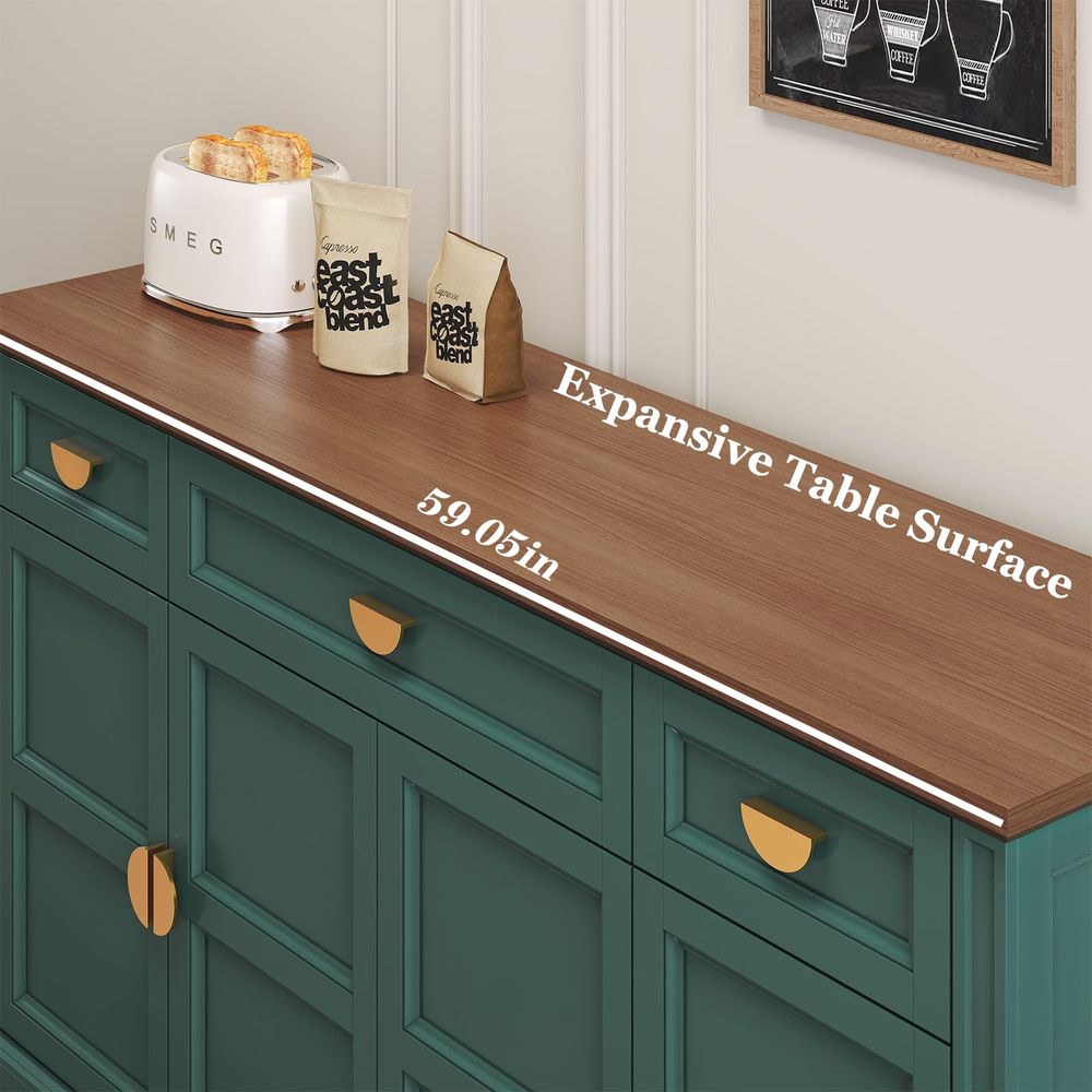 60 Large Buffet Sideboard Cabi - Coffee & Tea Difabis review and price