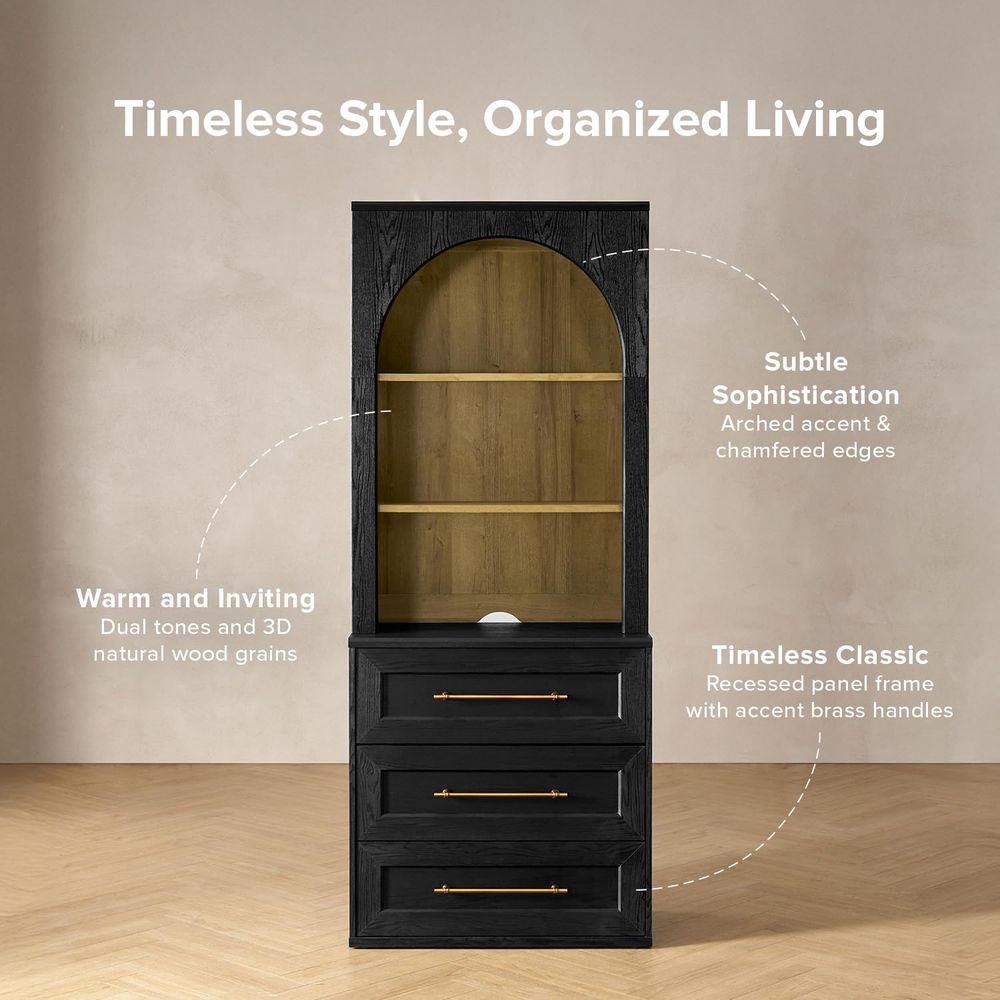 Storage Cabinet with Hutch, Si - Coffee & Tea Difabis review and price