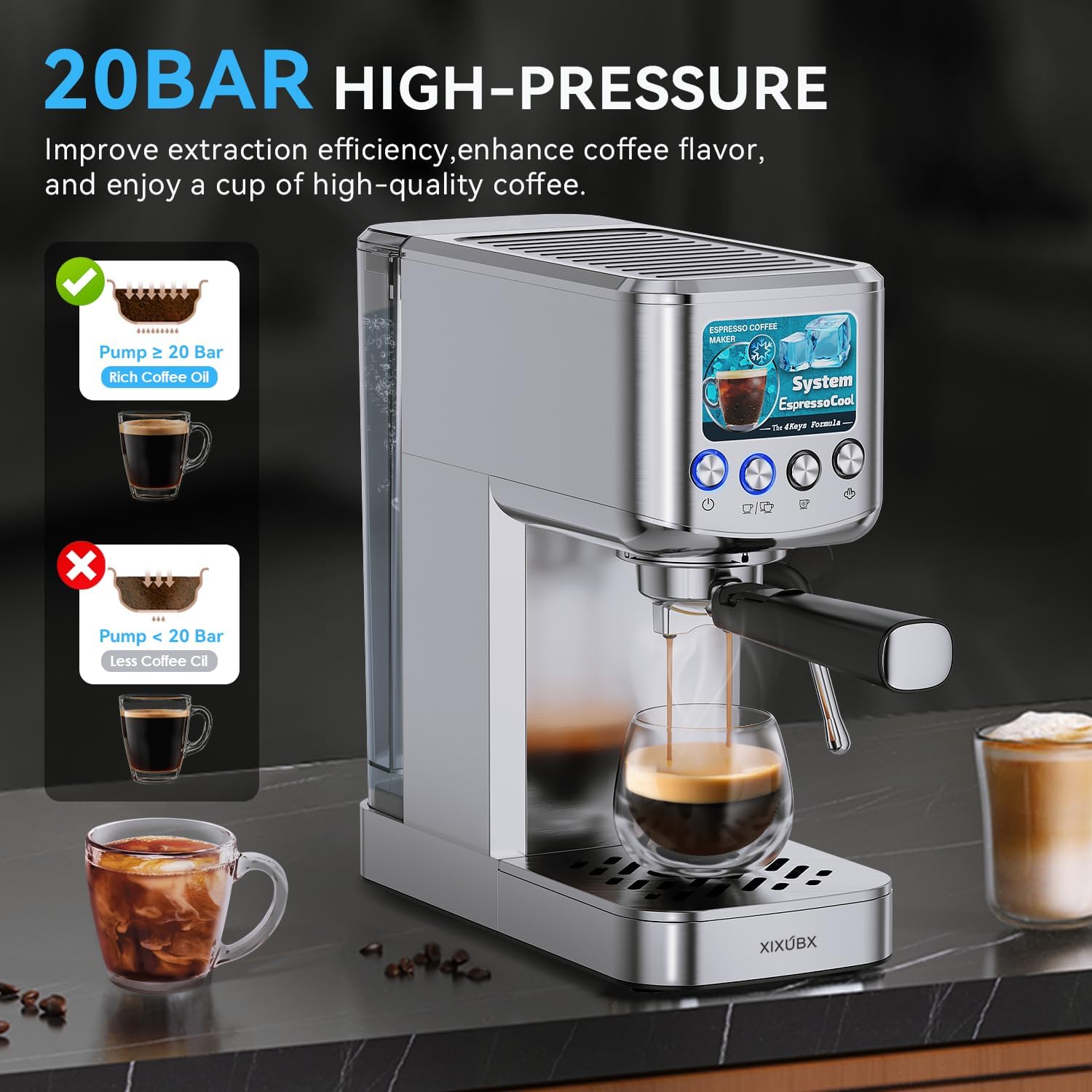 20 Bar Espresso Machine with M - Coffee & Tea Difabis review and price