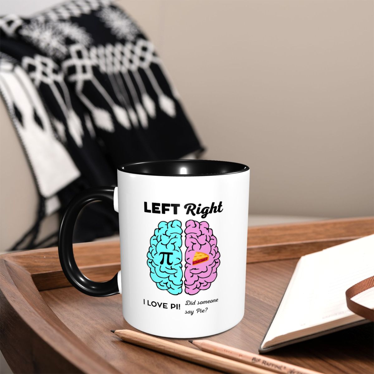 Left Right Brain Hemisphere Pi - Coffee Tea Jokes review and price