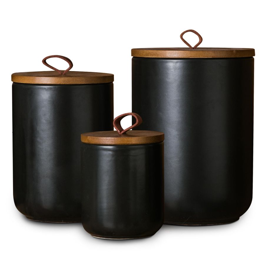 Black Ceramic Canister Set wit - Coffee Tea Jar Set review and price