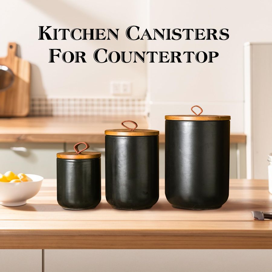 Black Ceramic Canister Set wit - Coffee Tea Jar Set review and price