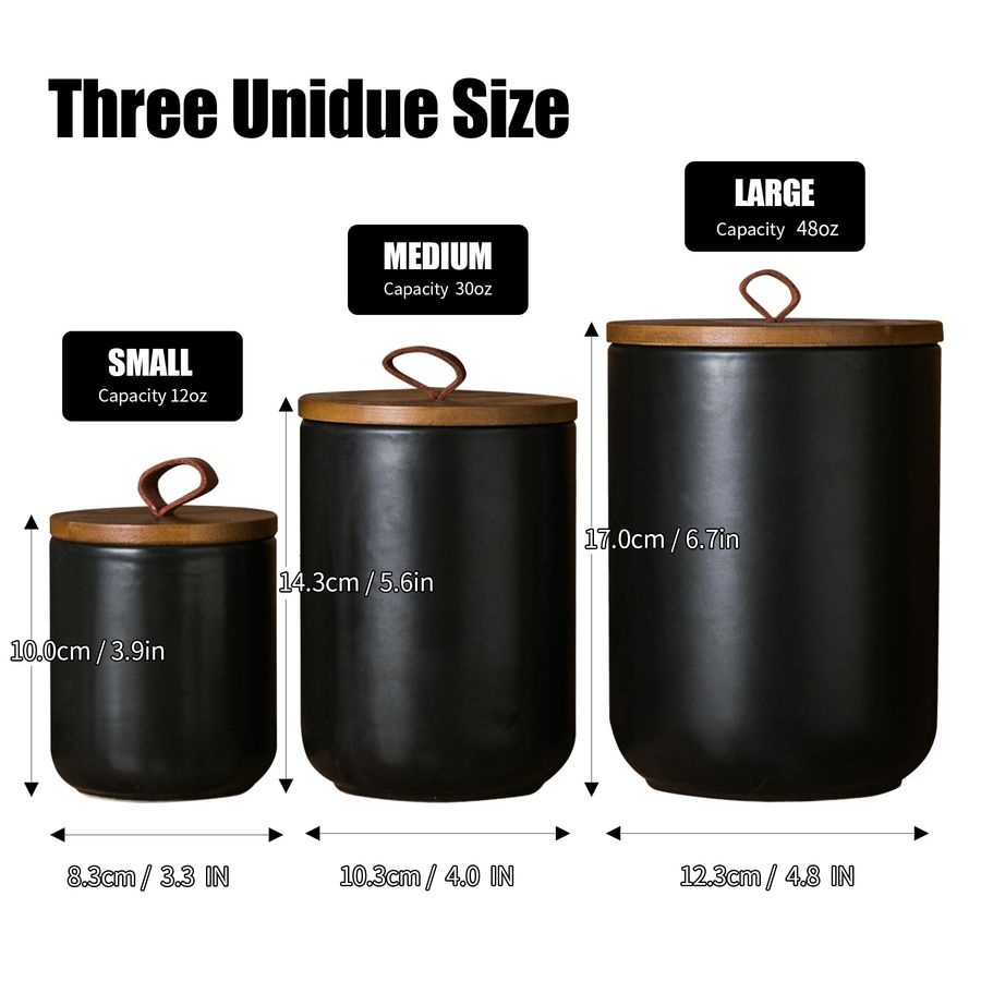 Black Ceramic Canister Set wit - Coffee Tea Jar Set review and price