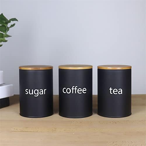 SOTECH Black Metal Kitchen Can - Coffee Tea Jar Set review and price