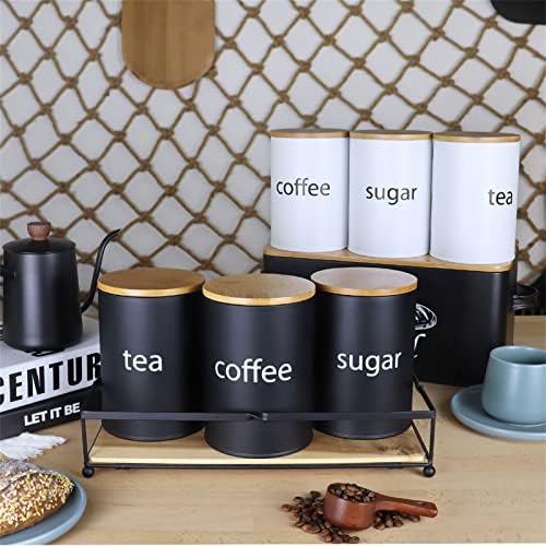 SOTECH Black Metal Kitchen Can - Coffee Tea Jar Set review and price