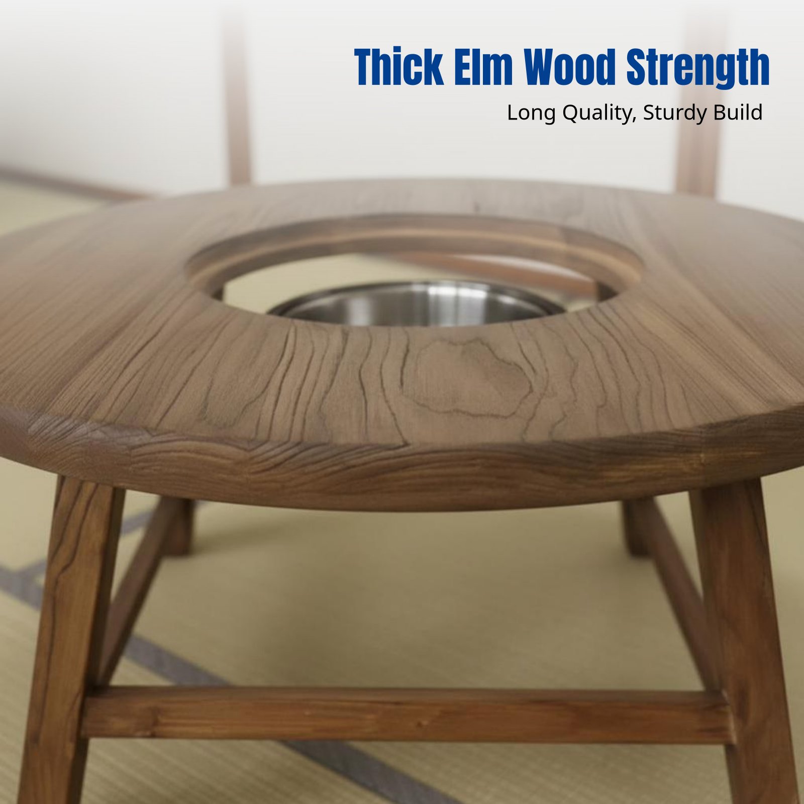 Sturdy Elm Wood Round Tea Tabl - Cast Iron Teapot review and price