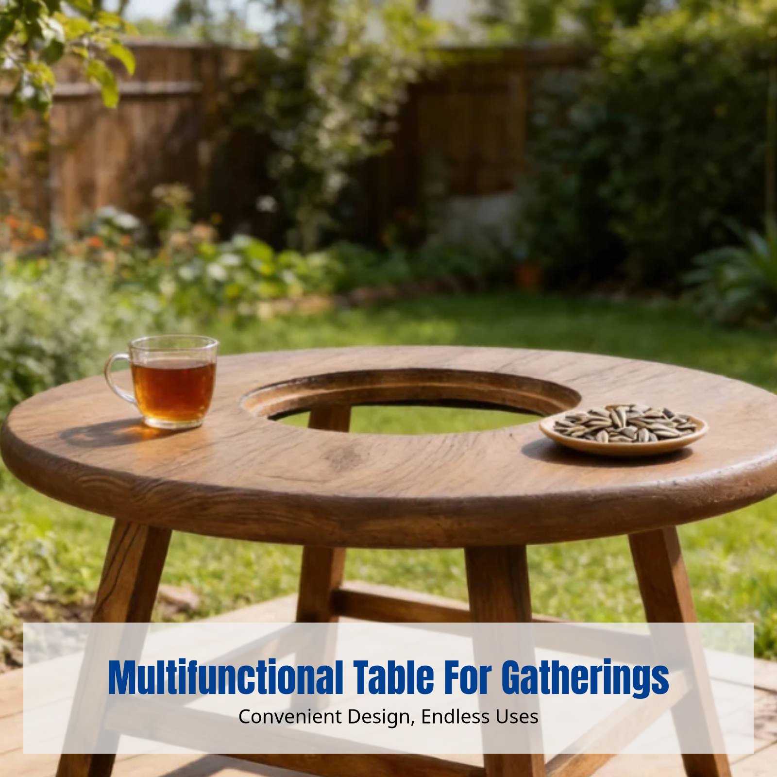 Sturdy Elm Wood Round Tea Tabl - Cast Iron Teapot review and price