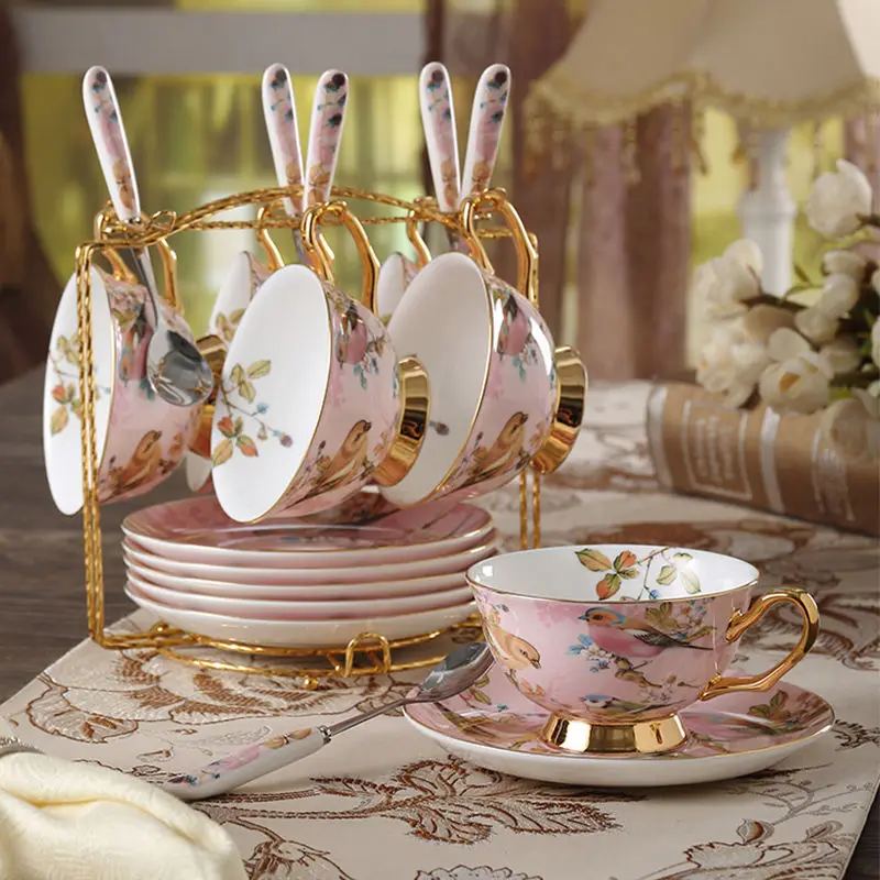 Bone china Coffee Cup Set Pink - Coffee Tea Jar Set review and price