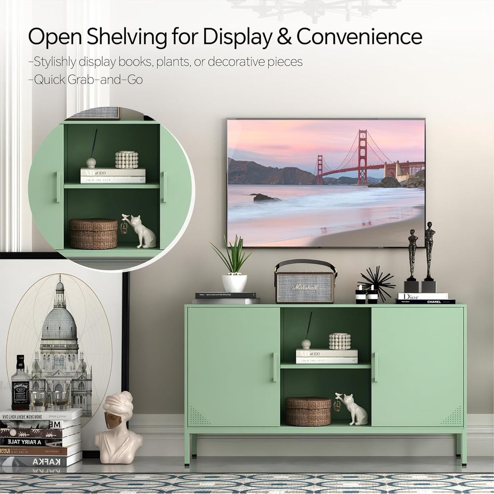 Green 65 Inch TV Stand with St - Coffee & Tea Difabis review and price