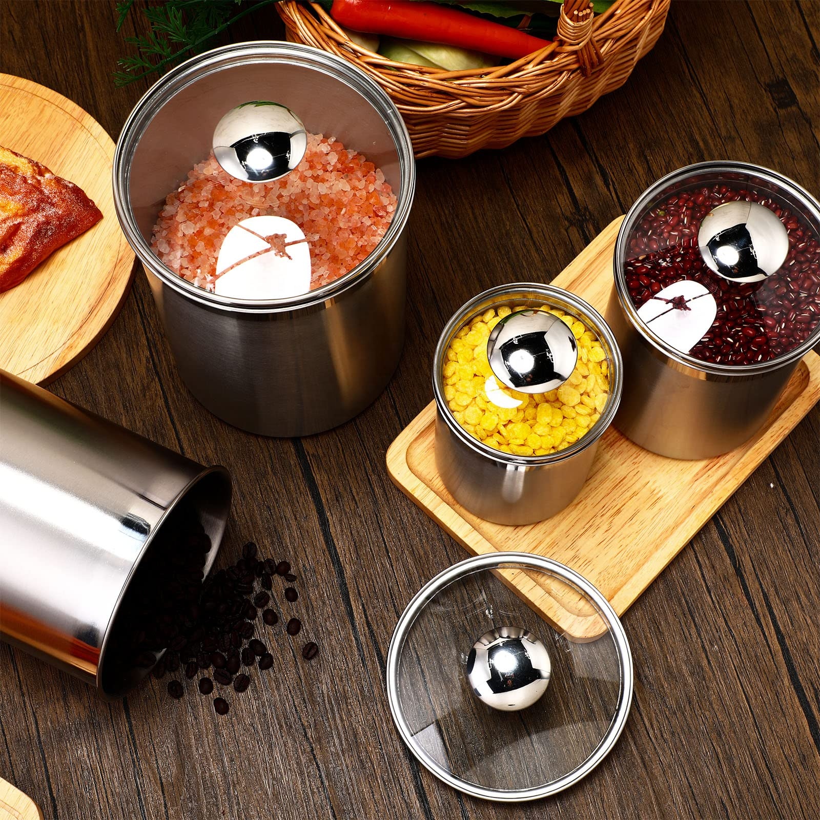 Food Storage Containers Tea Co - Coffee Tea Sugar Container Set review and price