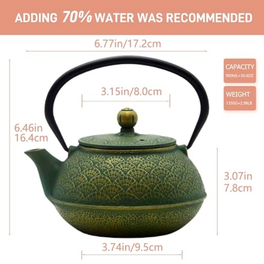 900ml Cast Iron Tea Kettle Tea - Cast Iron Teapot review and price