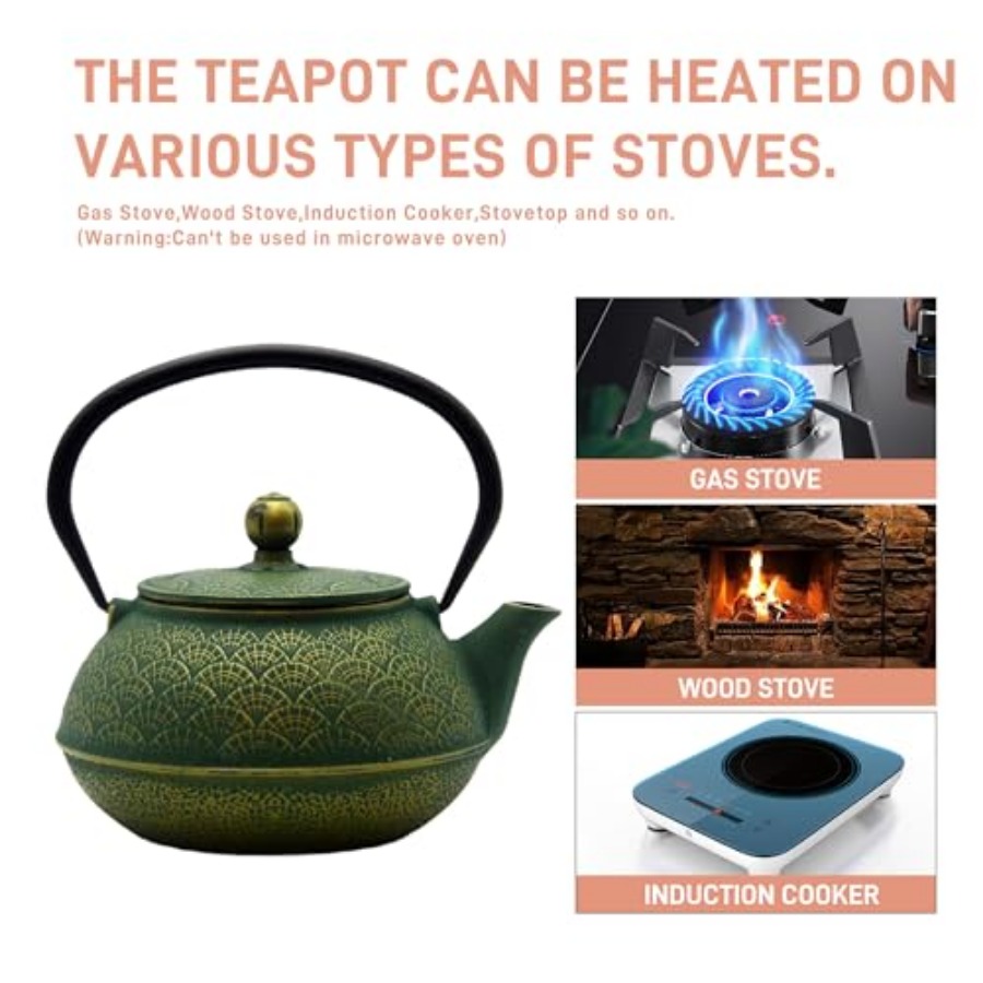 900ml Cast Iron Tea Kettle Tea - Cast Iron Teapot review and price