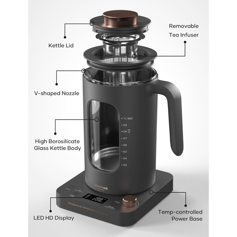 Glass Tea Kettle with 1200W Fa - Tea And Coffee Kettle review and price