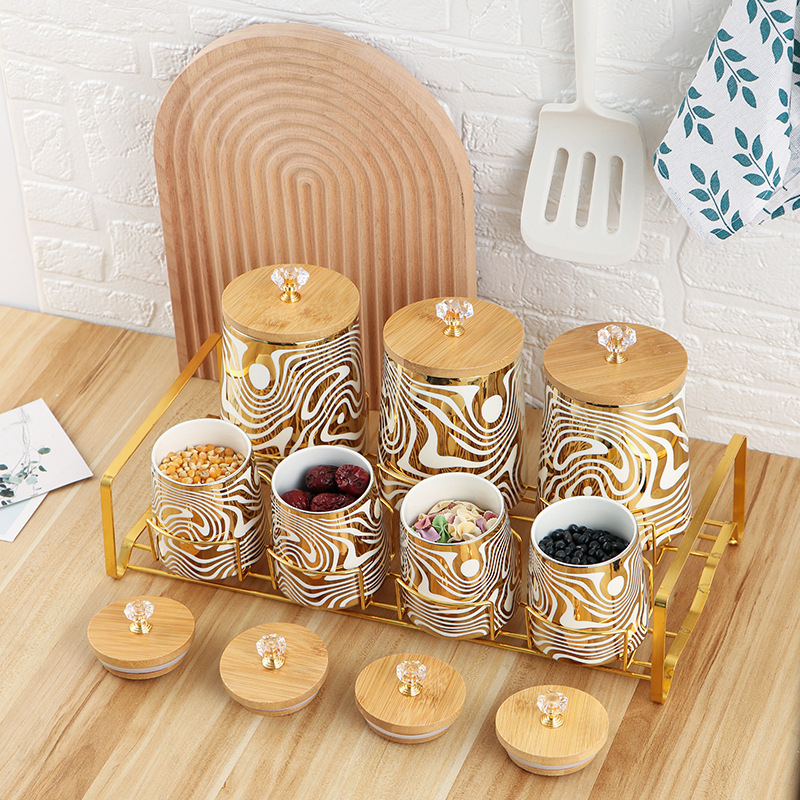 Set of 7 Color Glazed Ceramic  - Coffee Tea Sugar Canisters review and price