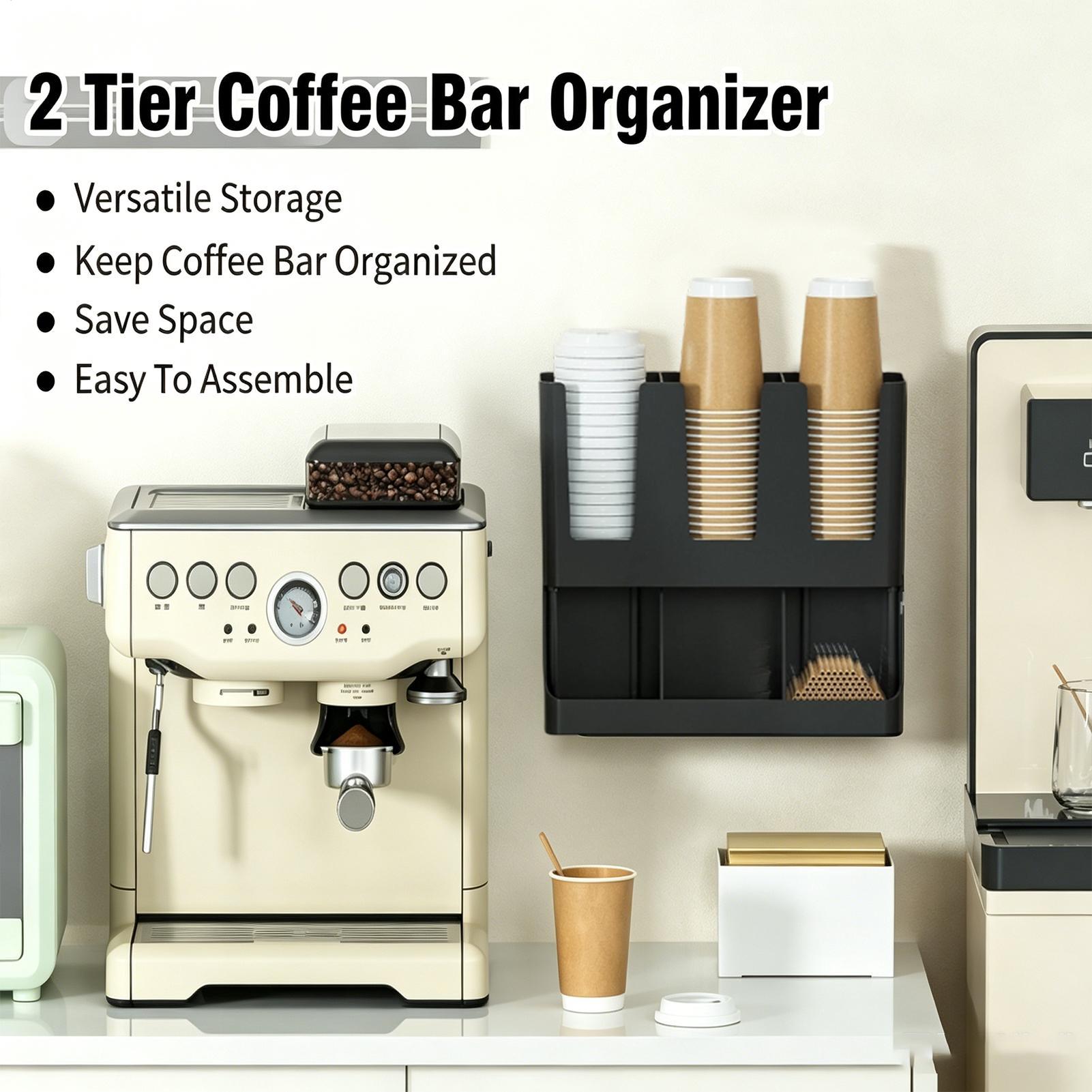 Coffee Bar Organizer 6-Compart - Tea Coffee Set Up review and price