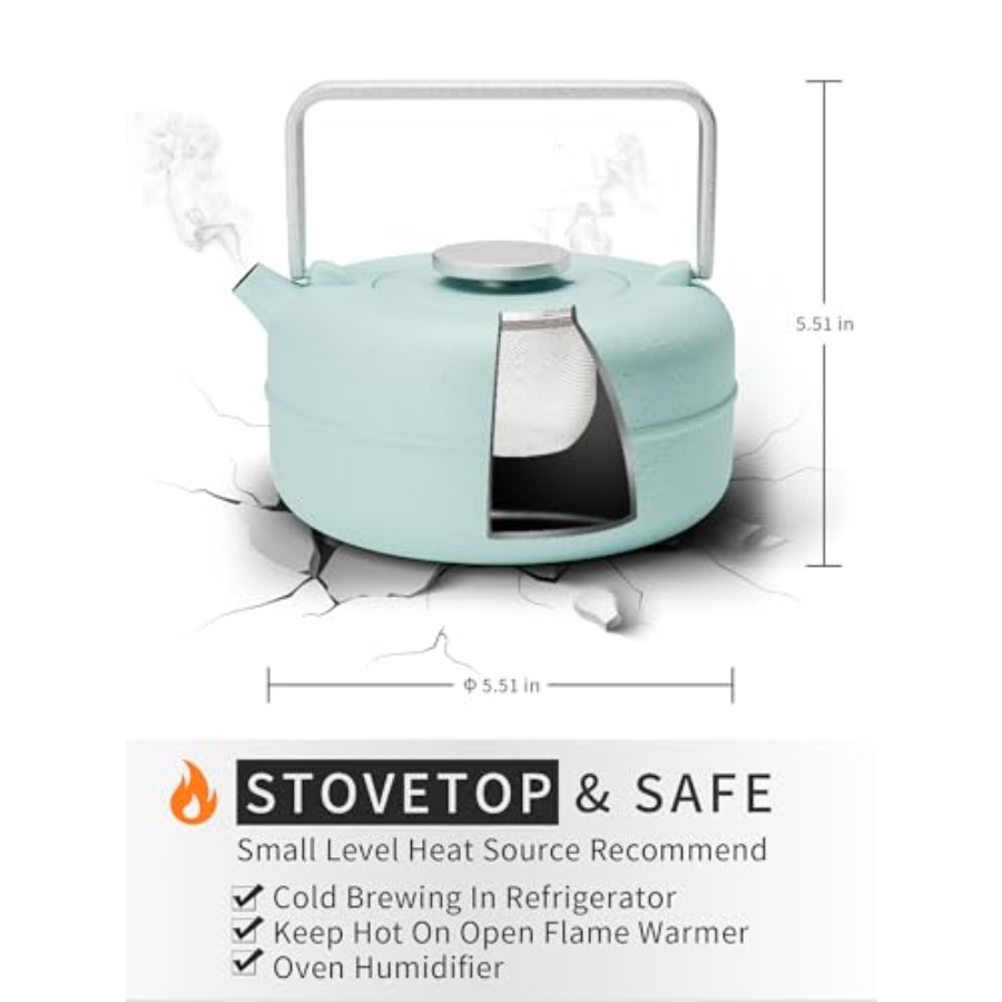 Teapot with Removable Infuser  - Cast Iron Teapot review and price