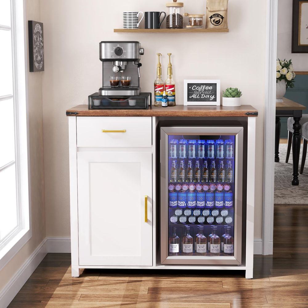 Coffee Bar with Mini Fridge Sp - Coffee & Tea Difabis review and price